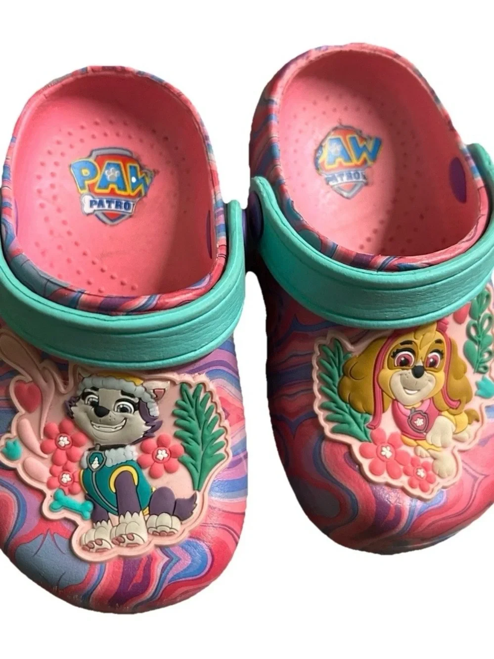 Toddler Girl Paw Patrol Slip On Clogs Everest Skye Size 5/6